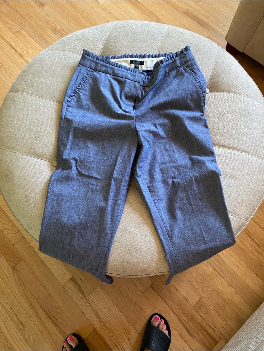 J. Crew Women's Chambray Blue Cropped Trousers